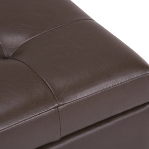 English Elm Cosmopolitan Storage Ottoman - Stylish Chocolate Brown Faux Leather With Hidden Storage & Comfort B136P159765