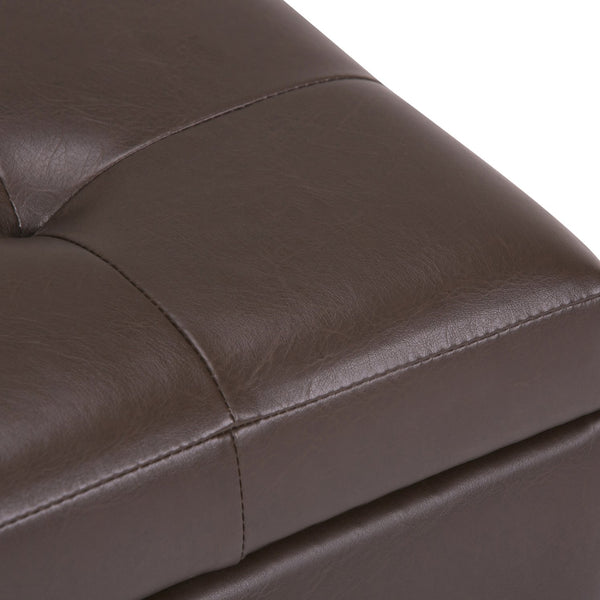 English Elm Cosmopolitan Storage Ottoman - Stylish Chocolate Brown Faux Leather With Hidden Storage & Comfort B136P159765
