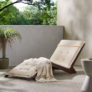 English Elm Christopher Knight Home® - SONORA Mahogany Wood Folding Lounger with Weather-Resistant Cushion, Acacia Deck Chair 67.7" 55374.00MAHC