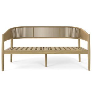 English Elm Bayshore Outdoor Sofa Natural – Handcrafted Acacia & Rust‑Resistant Aluminum, Weather‑Resistant Fabric B136P159390