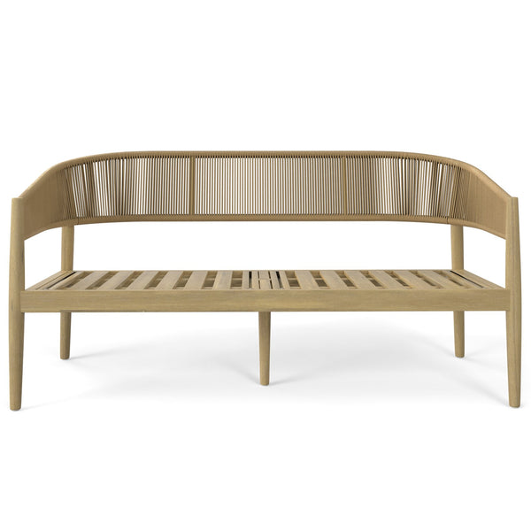 English Elm Bayshore Outdoor Sofa Natural – Handcrafted Acacia & Rust‑Resistant Aluminum, Weather‑Resistant Fabric B136P159390