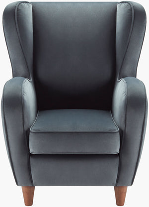 Surya Giulietta Modern Accent Chair - Stylish 43"H X 35"W X 36"D Design For Comfort & Durability, Chic Upgrade! Upholstery, Medium Gray,Base, Dark Brown Polyester Upholstery, Polyester,Rubber Wood,Polyurethane Foam,Dacron Gta-001