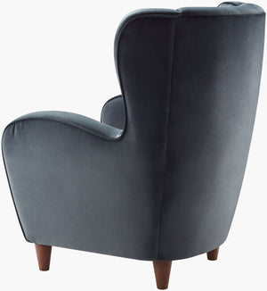 Surya Giulietta Modern Accent Chair - Stylish 43"H X 35"W X 36"D Design For Comfort & Durability, Chic Upgrade! Upholstery, Medium Gray,Base, Dark Brown Polyester Upholstery, Polyester,Rubber Wood,Polyurethane Foam,Dacron Gta-001