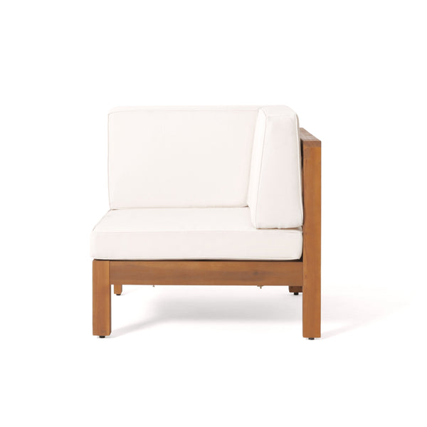 English Elm Brava Solid Acacia Cross-back Outdoor Corner Chair with Water-resistant Cushion 64489.00BGE