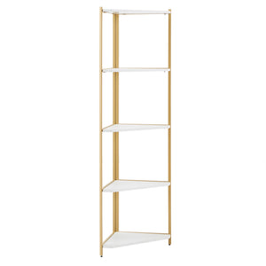 Homelegance By Top-Line Donnell Two-Tone Corner Bookcase Gold Iron