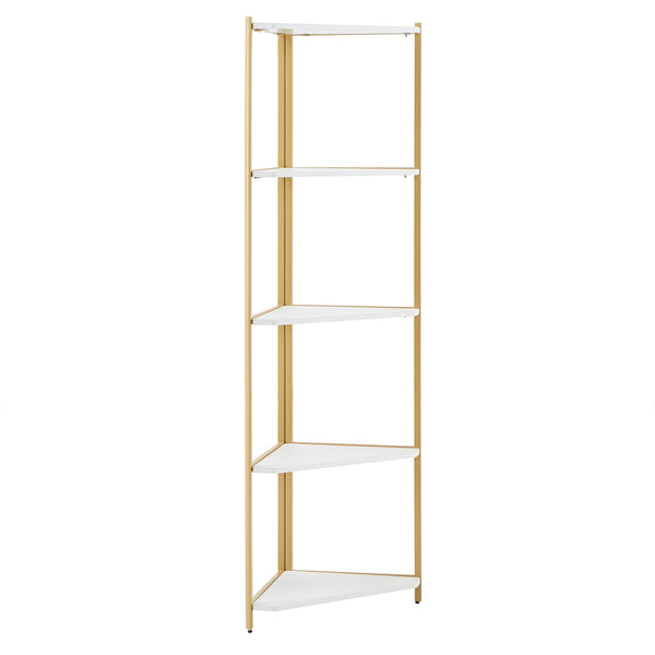 Homelegance By Top-Line Donnell Two-Tone Corner Bookcase Gold Iron