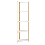 Homelegance By Top-Line Donnell Two-Tone Corner Bookcase Gold Iron