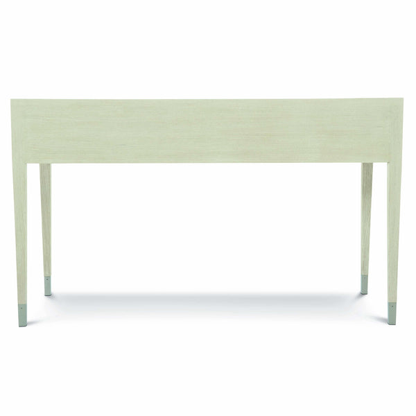 Bernhardt Bernhardt East Hampton Desk With Cerused Linen Quartered Ash, 3 Drawers, Aged Silver Accents — Refined Workstation 395510