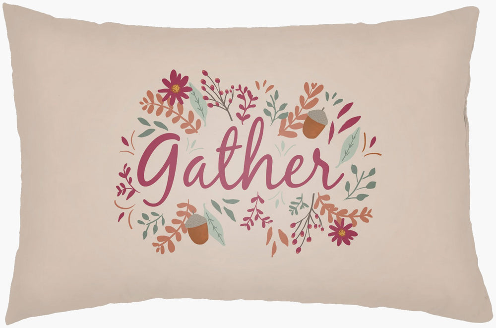 Livabliss Gratitude Woven Polyester Lumbar Pillow Rustic Farmhouse Texture for Sofas and Chairs GTD009-2214