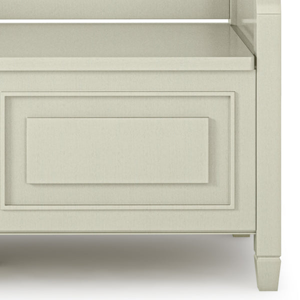 English Elm Connaught Entryway Storage Bench - Handcrafted Antique White Charm With Smart Storage & Seating B136P158532