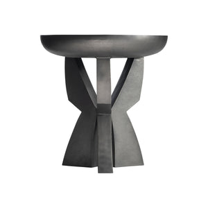 Bernhardt Bernhardt Cast Aluminum Mazo Side Table — 24" Basin Top, Black Nickel Finish, Sculptural Modern Accent (97) 328400
