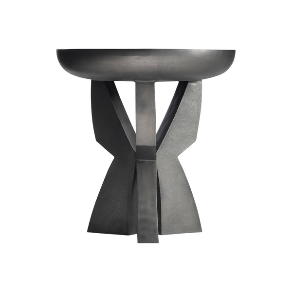 Bernhardt Bernhardt Cast Aluminum Mazo Side Table — 24" Basin Top, Black Nickel Finish, Sculptural Modern Accent (97) 328400