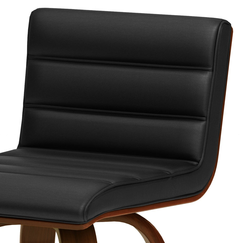 English Elm Roland Swivel Bar Stool – Chic Black Vegan Leather With Mid-Century Modern Design For Any Space B136P159556-GIGA
