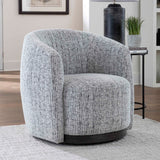 2-NTSH Stylish Swivel Accent Chair with Charcoal Wood Base and Cozy Club Design for Modern Spaces