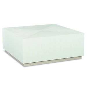 Bernhardt Bernhardt Axiom Square Cocktail Table With Pyramid Veneer Top, Linear White/Gray Finish & Casters 381011