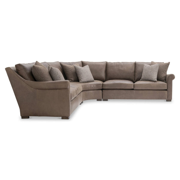 Bernhardt Bernhardt Keirnan Leather Sectional Sofa with Rolled Arms for Elegant Living Spaces K2345