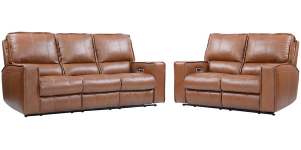 Parker House Rockford - Verona Saddle Power Reclining Sofa And Loveseat Saddle Top Grain Leather With Match (X) Mroc-32ph-vsa