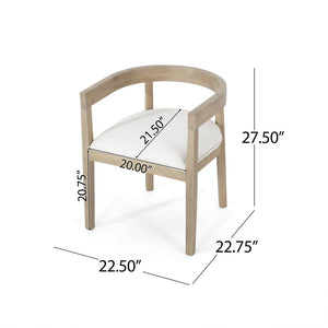 English Elm Christopher Knight Home® - ARM CHAIR Plush Upholstered Dining Club Chair with Rubberwood Frame, Mid-Century Modern Comfort Natural 73989.00ALM