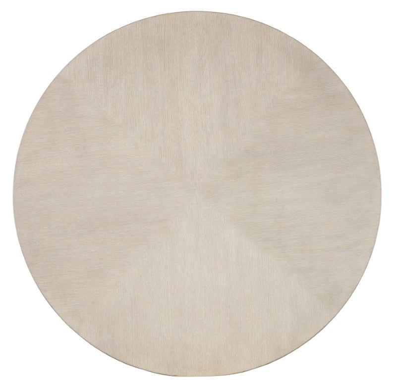 Hooker Furniture Modern Mood Round Cocktail Table With Quartered Oak Veneer, Pewter Band Accent, Distressed Oak Finish Light Brown 6850-80311-80