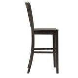 Homelegance By Top-Line Juliette Slat Back Bar Height Chairs (Set of 2) Black Rubberwood