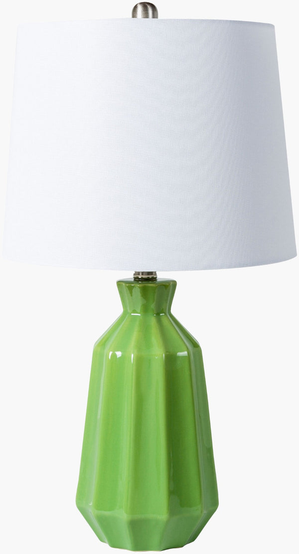 Livabliss Garrity Ceramic Base Table Lamp with White Linen Shade for Modern Living Spaces GTY-002