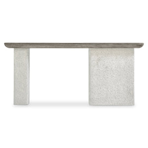 Bernhardt Bernhardt Monolith Console Table With Wire-Brushed Oak Top & Faux Stone Column Bases, 72" Wide 343915