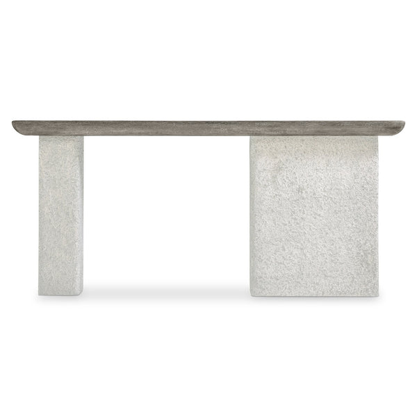 Bernhardt Bernhardt Monolith Console Table With Wire-Brushed Oak Top & Faux Stone Column Bases, 72" Wide 343915