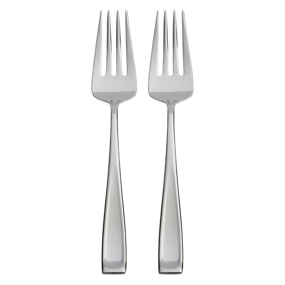 Lenox Oneida Moda Fine Flatware Serving Forks, Set of 2 Metallic, STAINLESS METAL T711002B