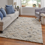 Feizy Rugs Anica Wool Hand Tufted Bohemian & Eclectic Rug Ivory/Gray/Black 12' x 15'