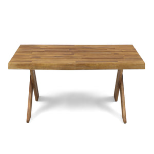 English Elm Eaglewood Solid Acacia Outdoor Coffee Table Handcrafted Cross Base Patio Lounge 62534.00