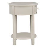 Homelegance By Top-Line Hardin 1-Drawer Oval End Table Silver Veneer