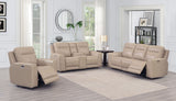 Steve Silver Doncella 3-Piece Power Reclining Set - Beige Leather & Headrest