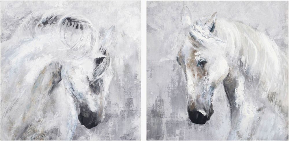 Surya Assateague 32"H X 32"W Traditional Canvas Art - Elegant Wall Décor For Home & Office Spaces Main, Gray Canvas,Polystyrene Gue001-set