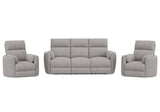 Parker House Radius - Mega Grey Power Reclining Sofa And Two Recliners Grey 100% Polyester (S) Mrad-311p-mggr