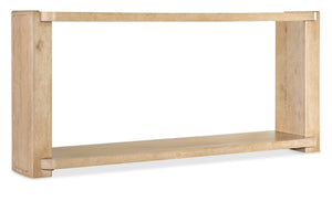 Hooker Furniture Retreat Sand Dune Console Table With Interlocking Block Legs, Oak Veneer Grain & Lower Shelf (69.25") 6950-80451-80