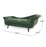 Christopher Knight Home® - Noble House - Calvert Contemporary Velvet Chaise Lounge with Scroll Arms