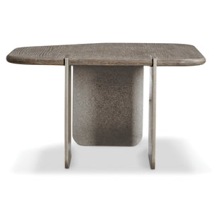 Bernhardt Bernhardt Melba Wire-Brushed Oak Cocktail Table With Textured Cast-Aluminum Panels, 30.5" W 564125