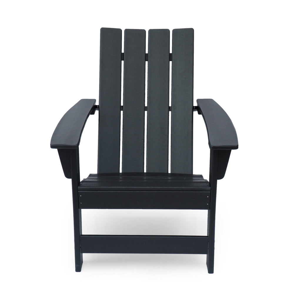 English Elm Encino Outdoor Adirondack Chair All Weather Resin Slatted Patio Seating 68172.00BLK
