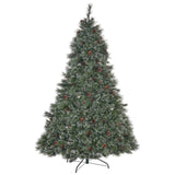 Christopher Knight Home® - Noble House - - 9' Cashmere And Snow Bristle Mixed Tree With 105 Pine Cones And 1200Clear Lights-Ul,2317Tips,Dia:69