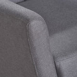 Christopher Knight Home® - Noble House - Merel Mid Century Modern Light Grey Fabric Club Chair