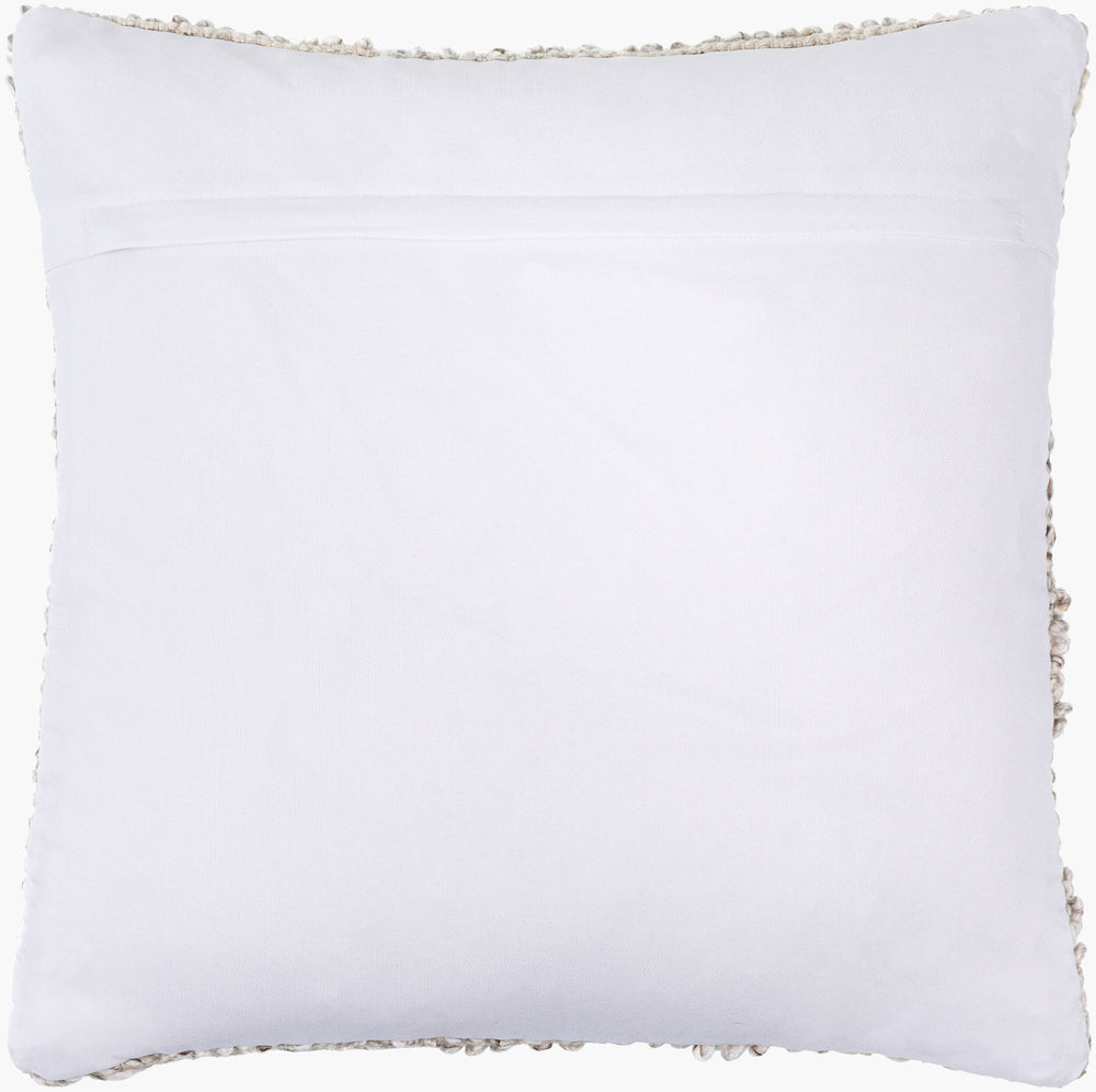 Surya Guyana 18" Outdoor Safe Accent Pillow - Stylish Polyester Design For Cottage Decor & Easy Care Light Gray Recycled Pet Yarn,Polyester Guy001-2020