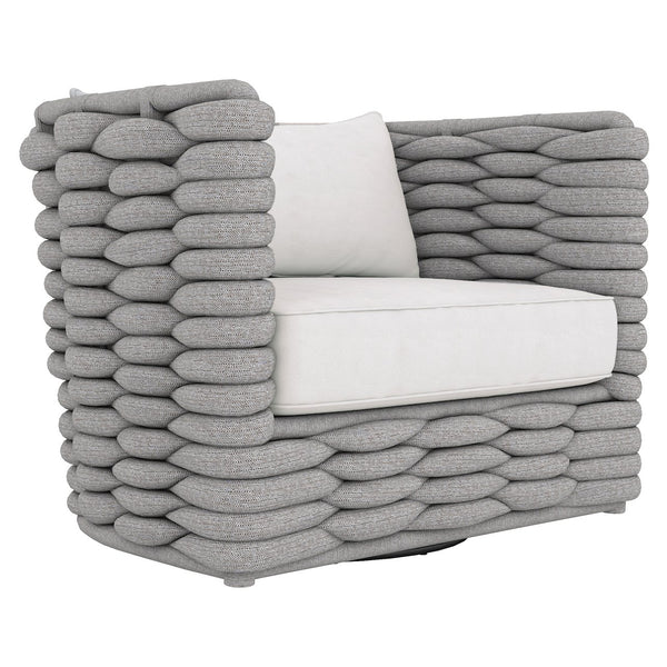 Bernhardt Bernhardt Wailea Nordic Gray Outdoor Swivel Chair With 360° Oyster Base, Soft-Knit Weatherproof Weave - Made to Order OP213SC