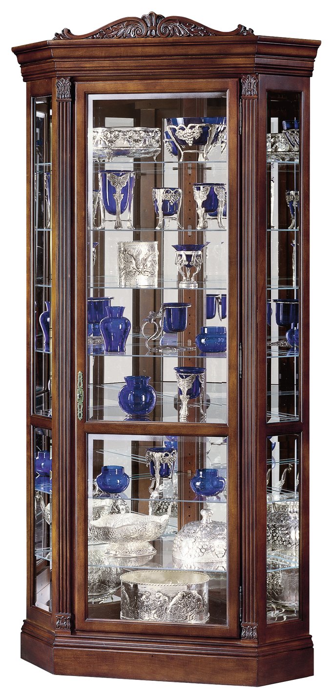 Hekman Furniture 680290 Embassy Ii Curio Cabinet - Elegant Display With Adjustable Shelves, Lighting, And Secure Design Embassy Cherry Embassy Ii Corner Curio Cabinet 680290