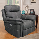 Parker House Mason - Charcoal Power Reclining Sofa Loveseat And Recliner Grey 100% Polyester (W) Mma-321ph-cha