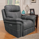 Parker House Parker Living Mason - Charcoal Power Recliner Charcoal 100% Polyester (W) MMA#812PH-CHA