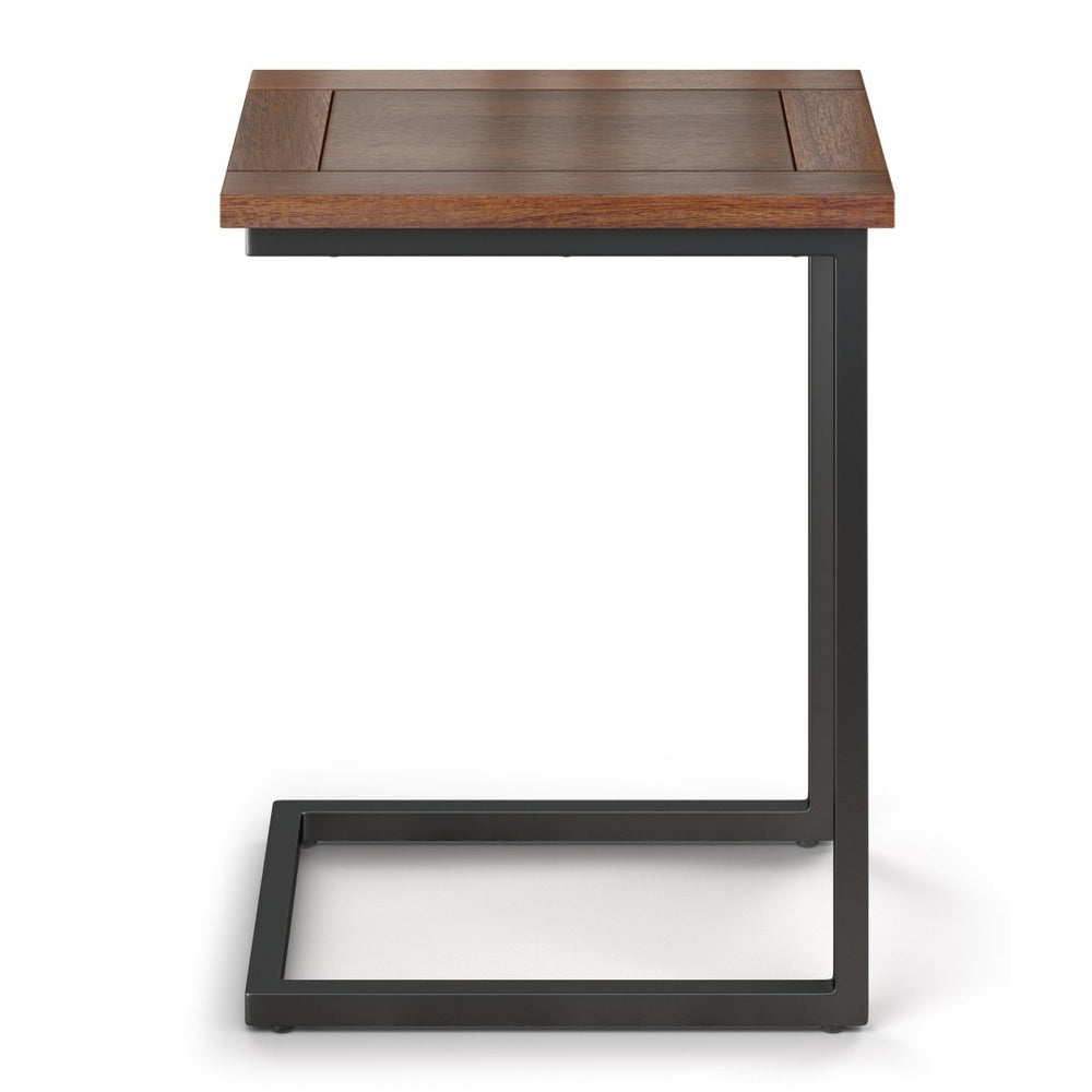 English Elm Skyler - Handcrafted C-Shaped Side Table In Dark Cognac Brown For Stylish And Versatile Use B136P159620-GIGA