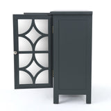 Christopher Knight Home® - Noble House - Melora Fir Wood Double Door Cabinet With Mirrored Accents