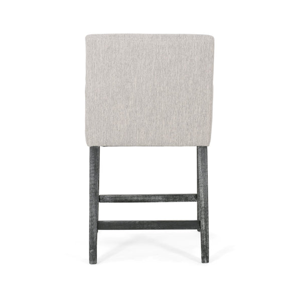English Elm Upholstered Counter Stool with Rubberwood Frame for Kitchen Island or Home Bar 71252.00LGRY-2