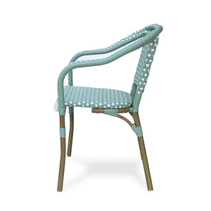 English Elm Bistro Chair Set of 2 French Country Woven Aluminum Outdoor Patio Seating Pair 72906.00LT