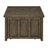 Homelegance By Top-Line Niccolo Barn Door Coffee Table with Storage Grey Wood